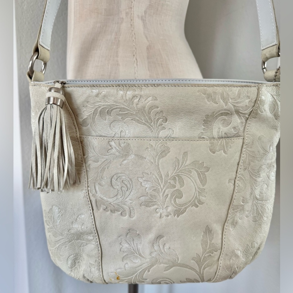 The Sak Cream Embossed Crossbody Bag